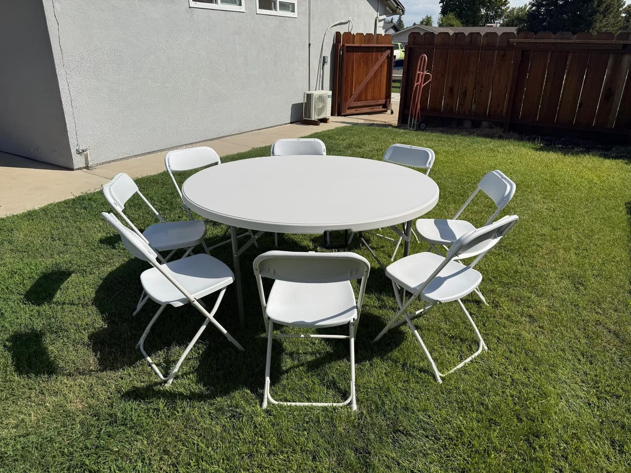 table rental setup for event in Los Banos